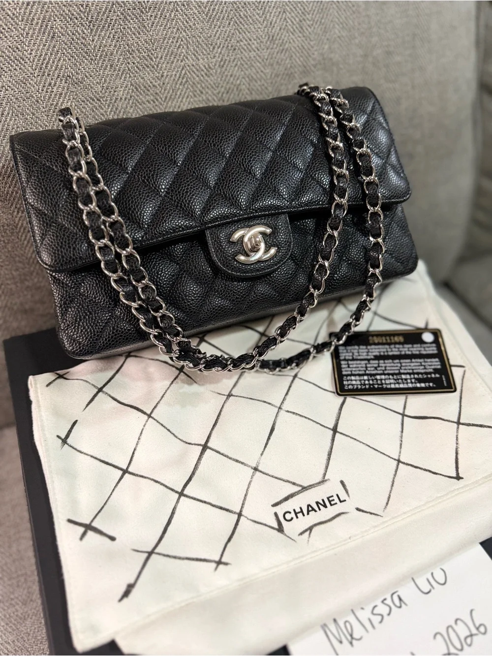CHANEL Black Medium Double Flap with SHW
